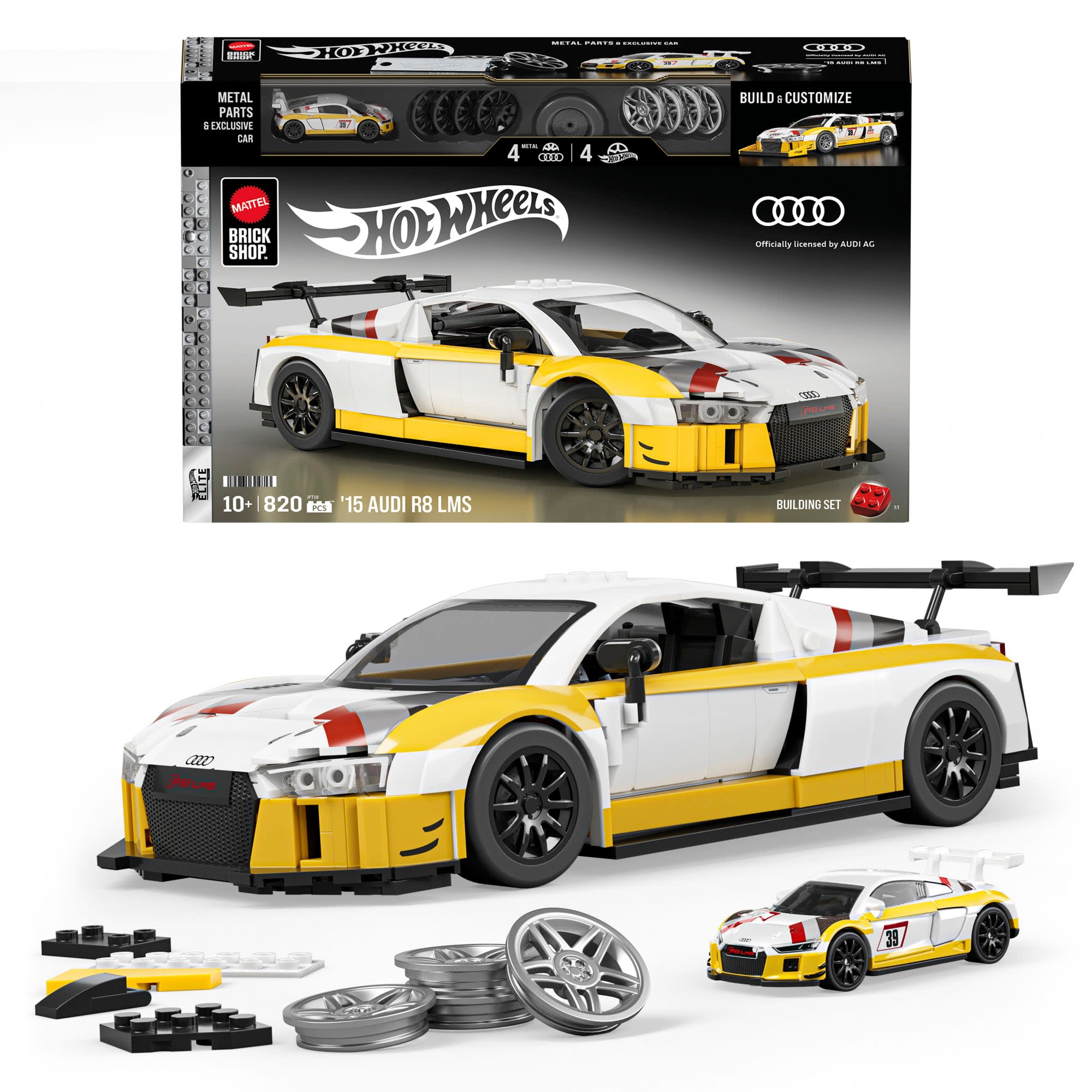 Mattel-Brick-Shop-Hot-Wheels-15-Audi-R8-LMS-Building-Set-Vehicles-26614677897303